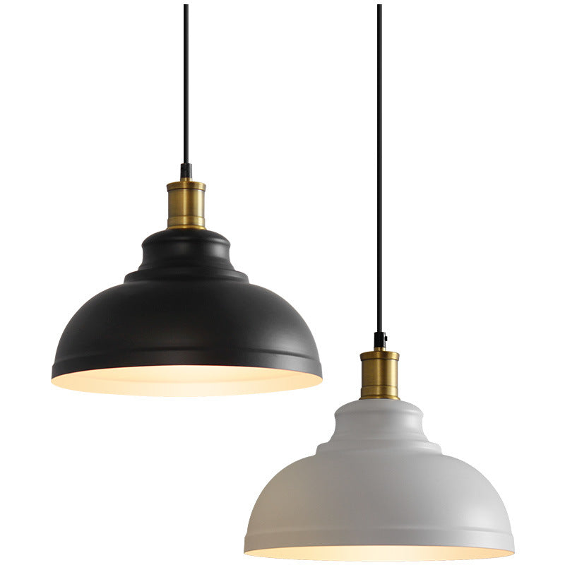 Contemporary Industrial Dome Round Pot Lid Iron 1-Light Pendant Light for Living Room