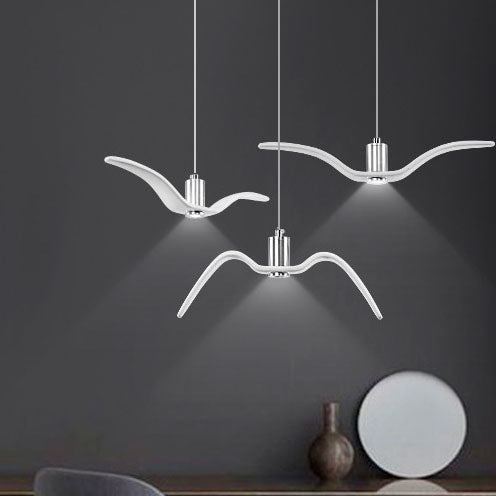 Contemporary Nordic Personality Wrought Iron Seagull LED Pendant Light For Living Room