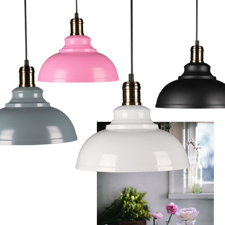 Contemporary Industrial Dome Round Pot Lid Iron 1-Light Pendant Light for Living Room