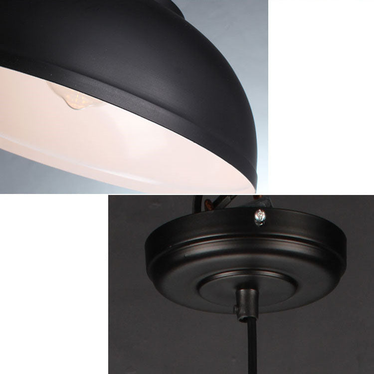 Contemporary Industrial Dome Round Pot Lid Iron 1-Light Pendant Light for Living Room