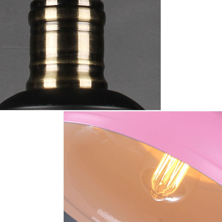 Contemporary Industrial Dome Round Pot Lid Iron 1-Light Pendant Light for Living Room