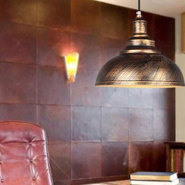Contemporary Industrial Dome Round Pot Lid Iron 1-Light Pendant Light for Living Room