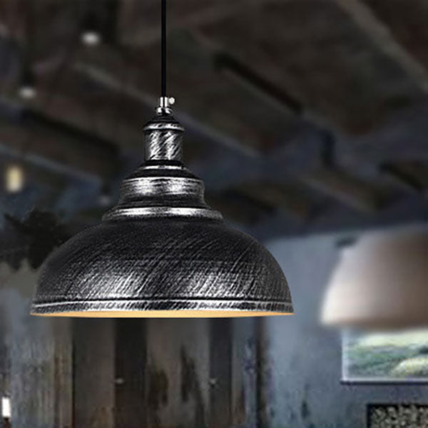 Contemporary Industrial Dome Round Pot Lid Iron 1-Light Pendant Light for Living Room