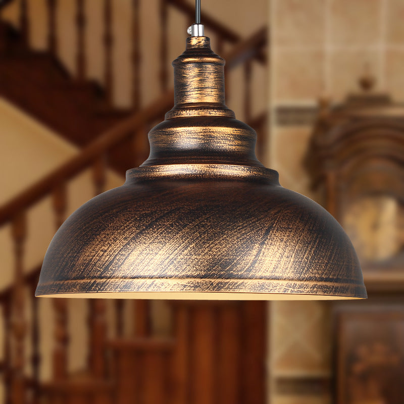 Contemporary Industrial Dome Round Pot Lid Iron 1-Light Pendant Light for Living Room
