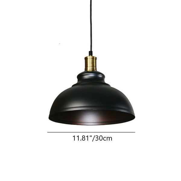 Contemporary Industrial Dome Round Pot Lid Iron 1-Light Pendant Light for Living Room