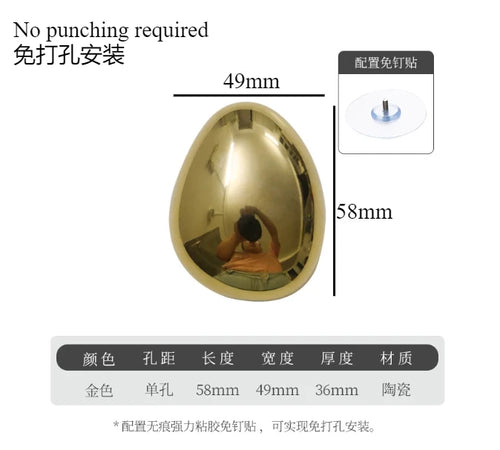 Ceramic Teardrop Wall Hook