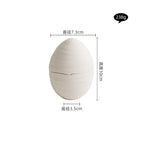Egg-Shaped White Ceramic Bowl