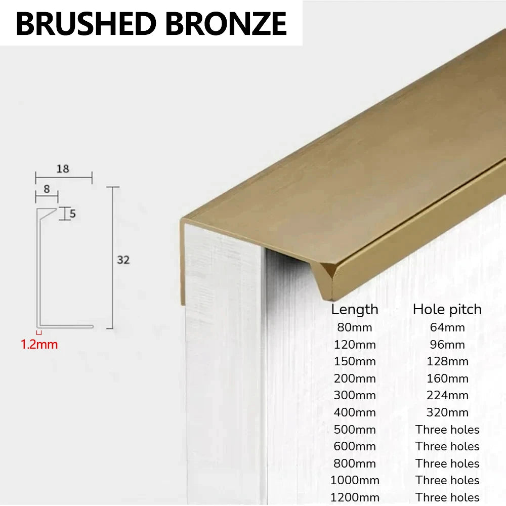 Recessed Aluminium Cabinet and Drawer Handle