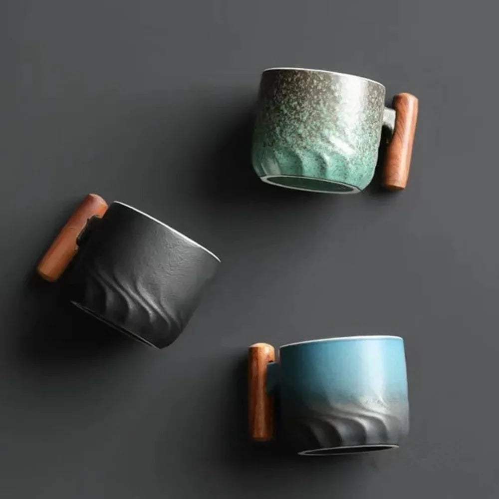 Ceramic Mug with Wooden Handle