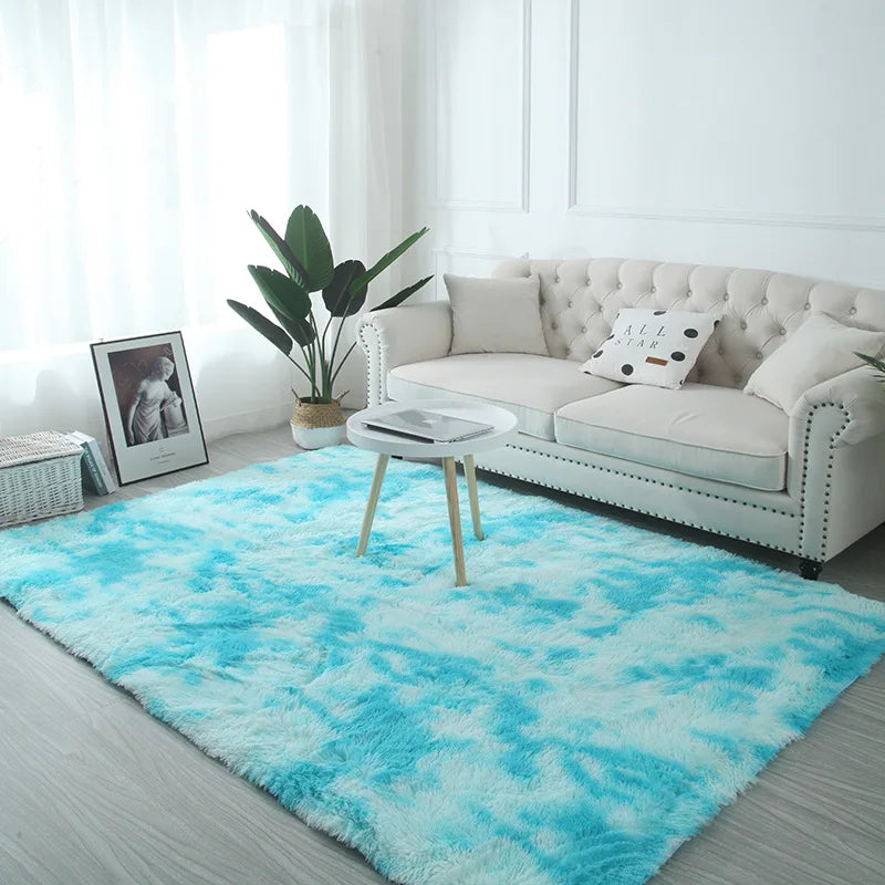 Tie-Dye Plush Shaggy Area Rug