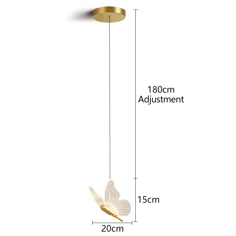 Gold Butterfly Pendant Light