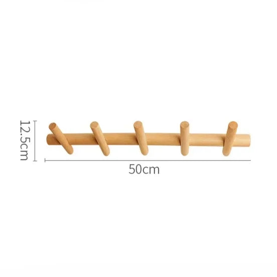 Scandinavian Wooden Wall Coat Rack
