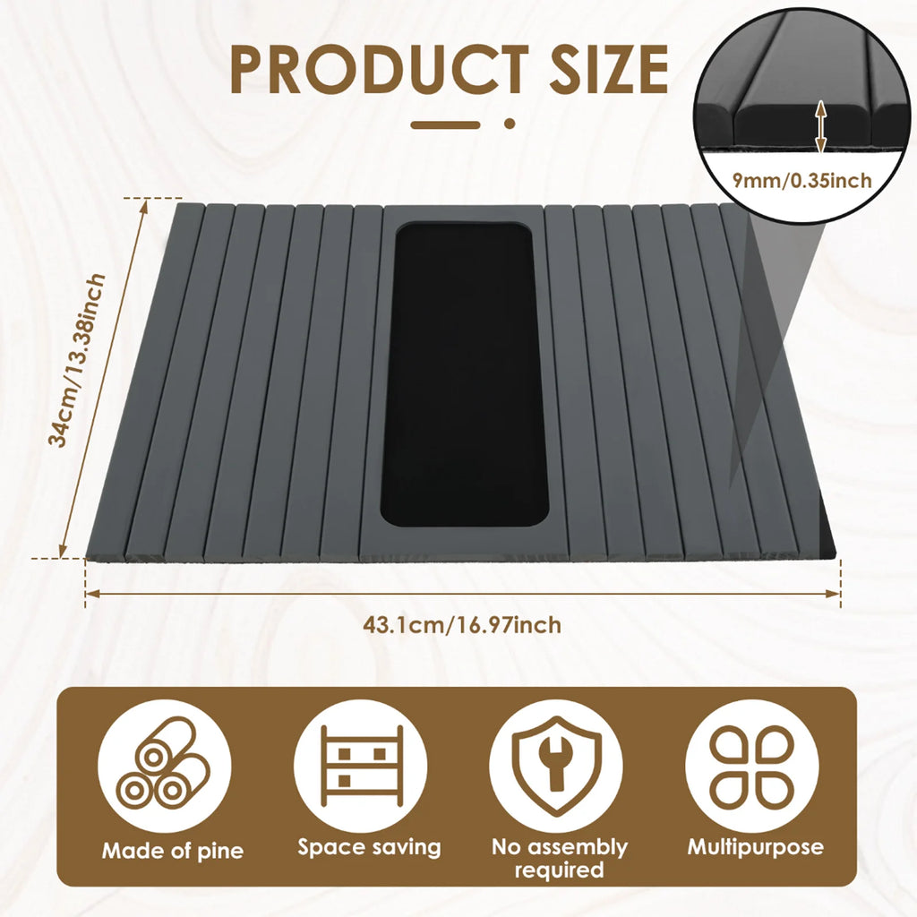 Foldable Bamboo Sofa Arm Tray with Cup Holder