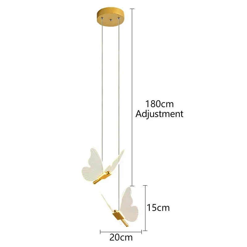 Gold Butterfly Pendant Light