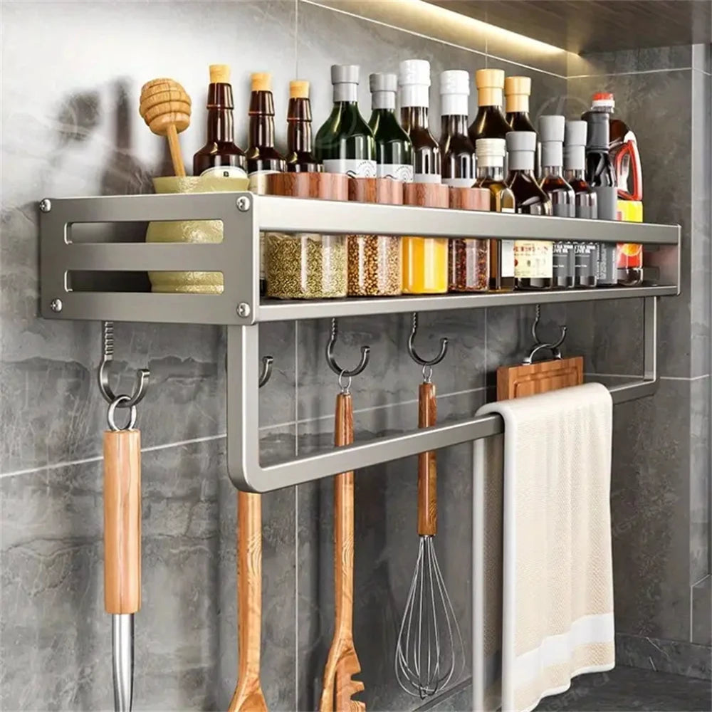 Wall-Mounted Spice and Condiment Rack