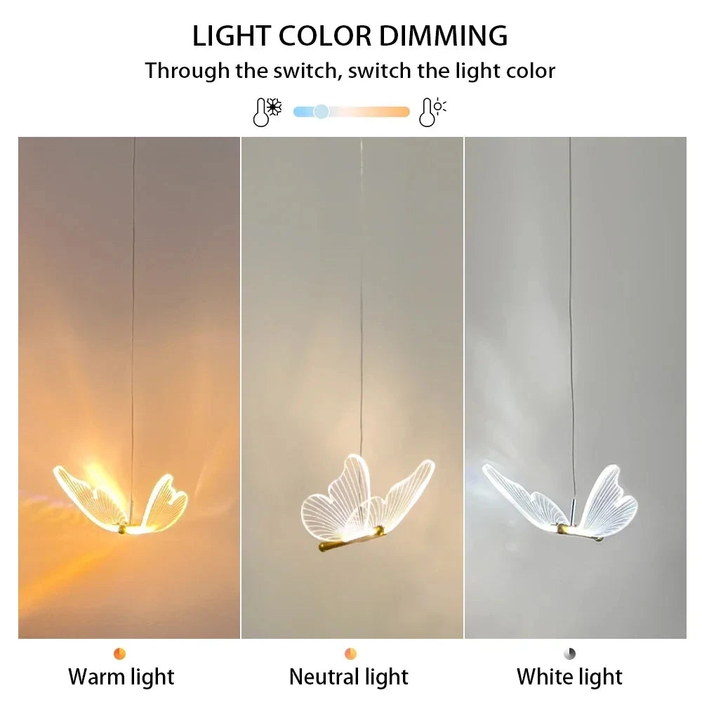 Gold Butterfly Pendant Light