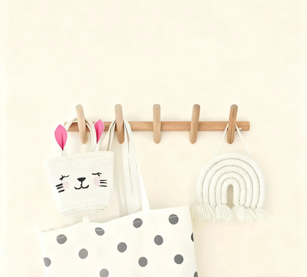 Scandinavian Wooden Wall Coat Rack