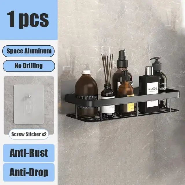 No-Drill Bathroom Corner Shelf