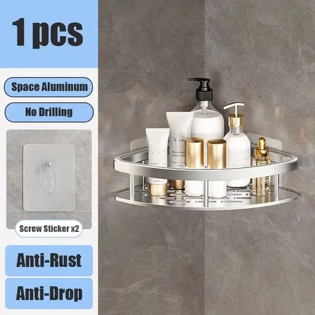 No-Drill Bathroom Corner Shelf