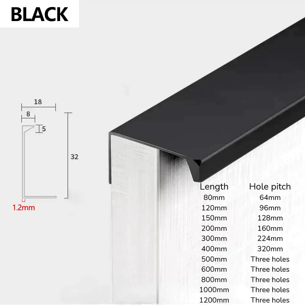 Recessed Aluminium Cabinet and Drawer Handle