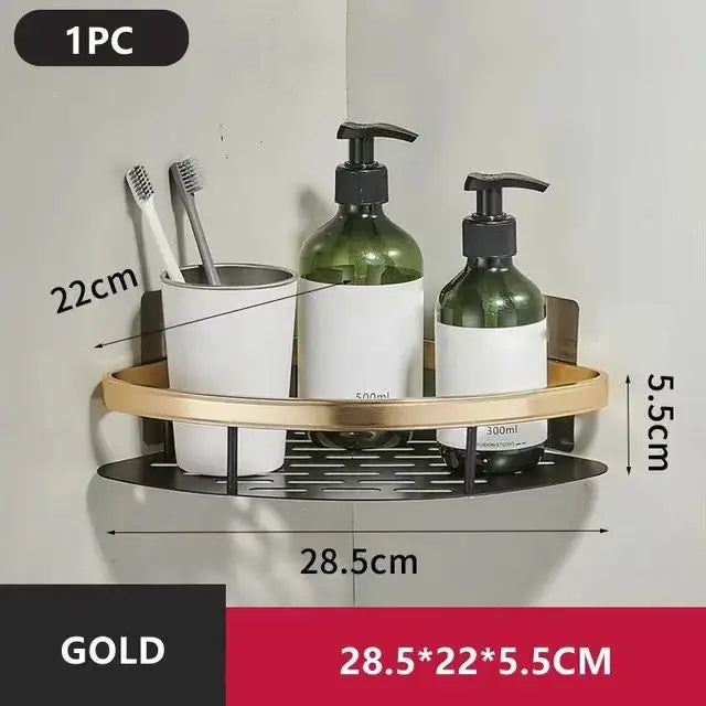 No-Drill Bathroom Corner Shelf