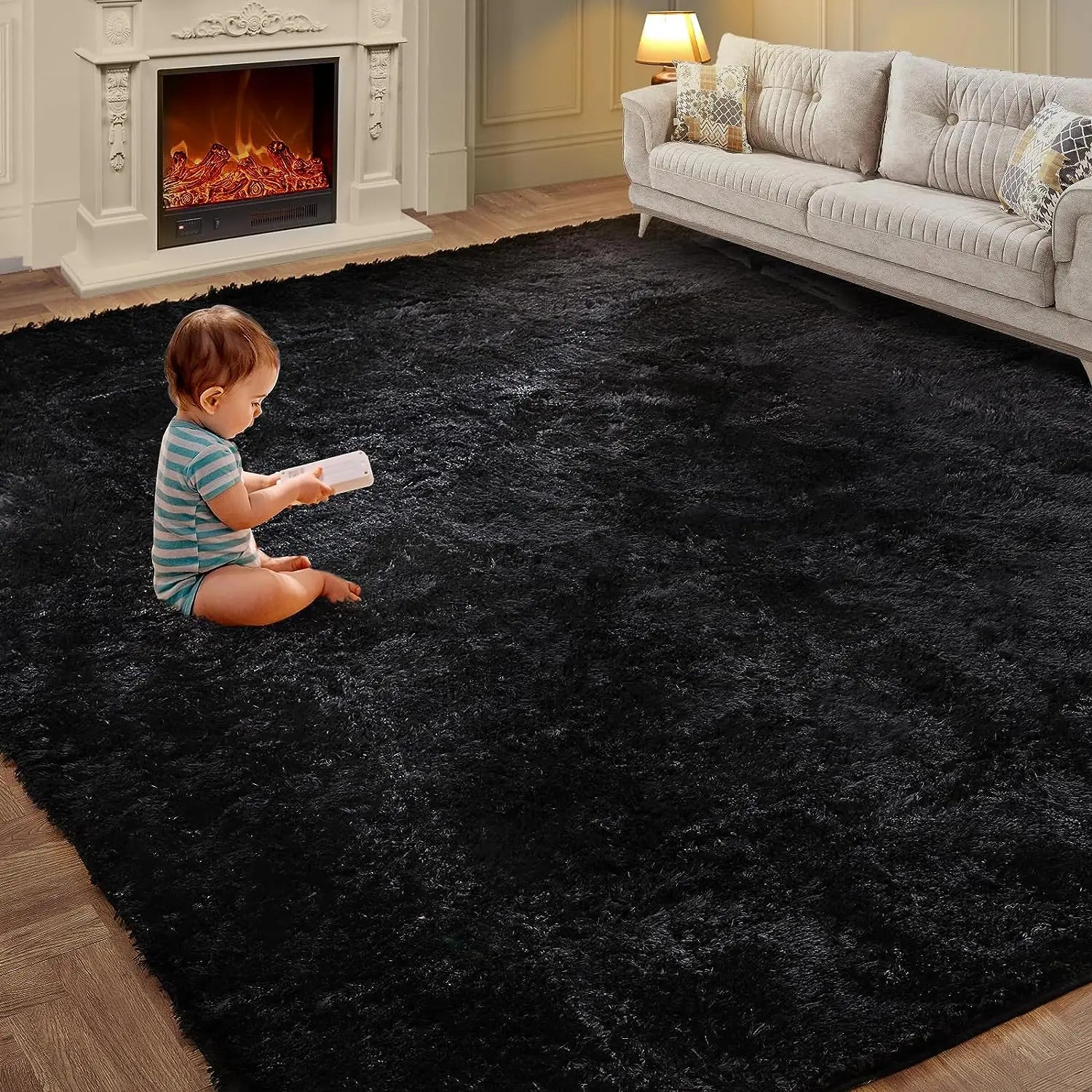 Tie-Dye Plush Shaggy Area Rug