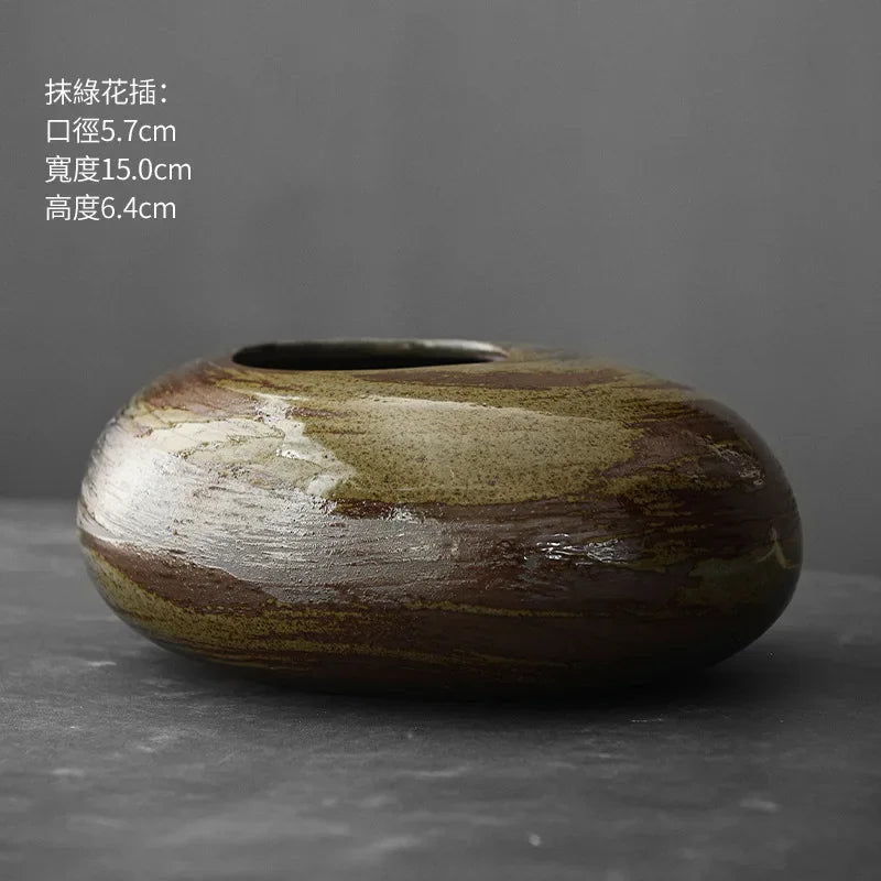 Matte Black Stone-Effect Sculptural Vase