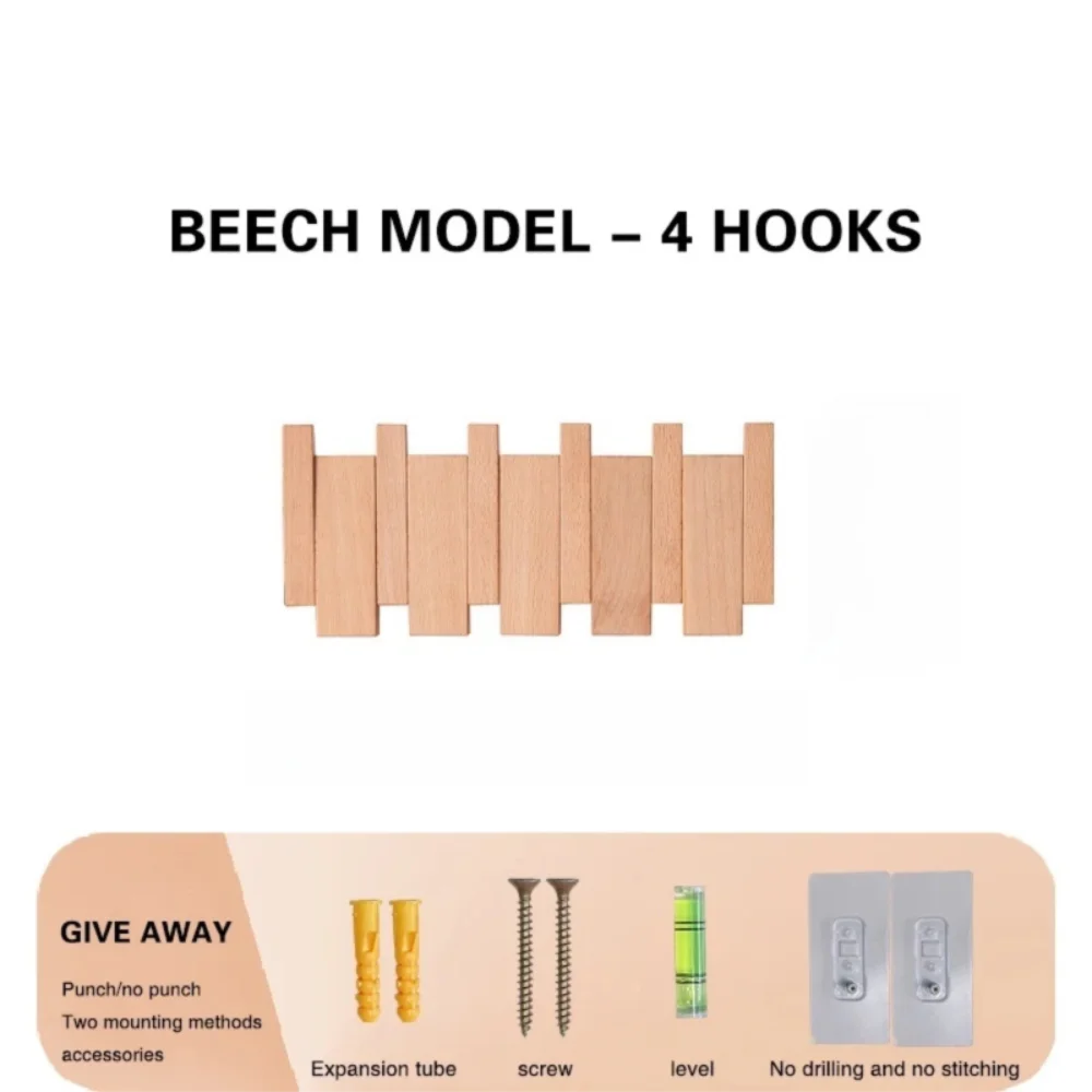 Piano Key Wooden Wall Coat Rack