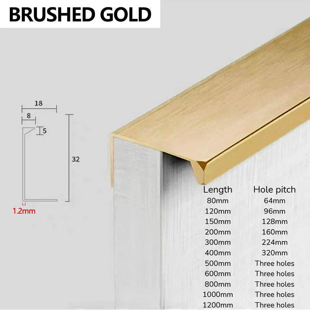 Recessed Aluminium Cabinet and Drawer Handle