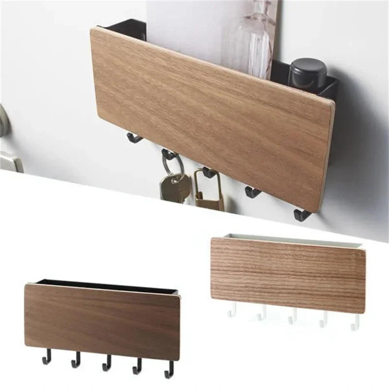 Wall-Mounted Key Rack with Hooks