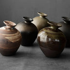 Matte Black Stone-Effect Sculptural Vase