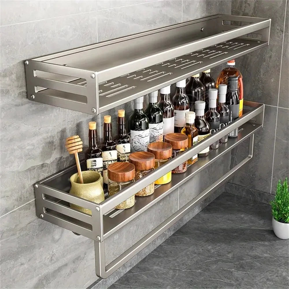 Wall-Mounted Spice and Condiment Rack