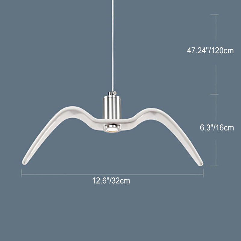 Contemporary Nordic Personality Wrought Iron Seagull LED Pendant Light For Living Room
