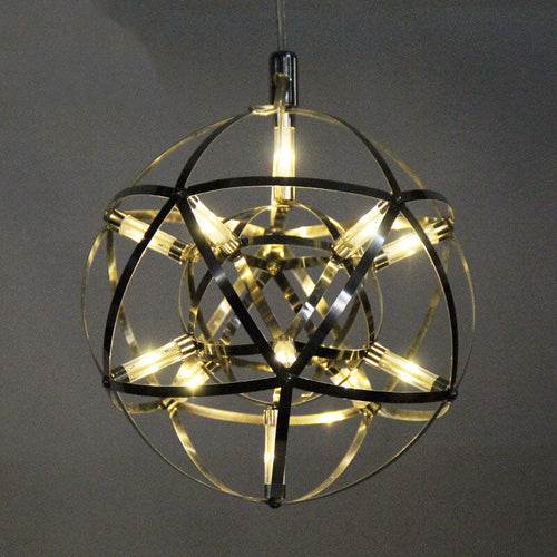 Contemporary Creative Globe Iron 12 Light LED Firework Pendant Light For Living Room