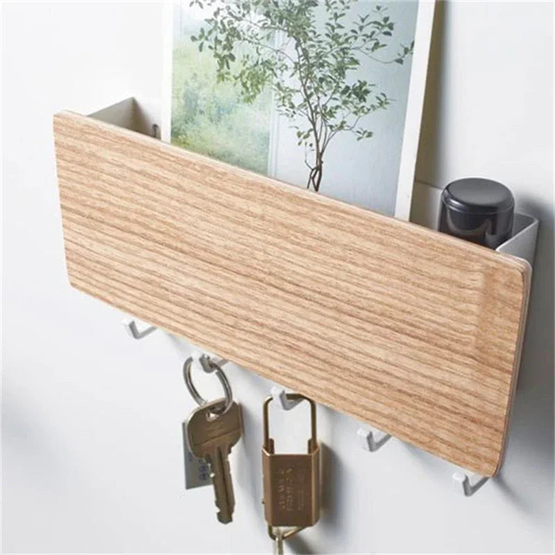 Wall-Mounted Key Rack with Hooks