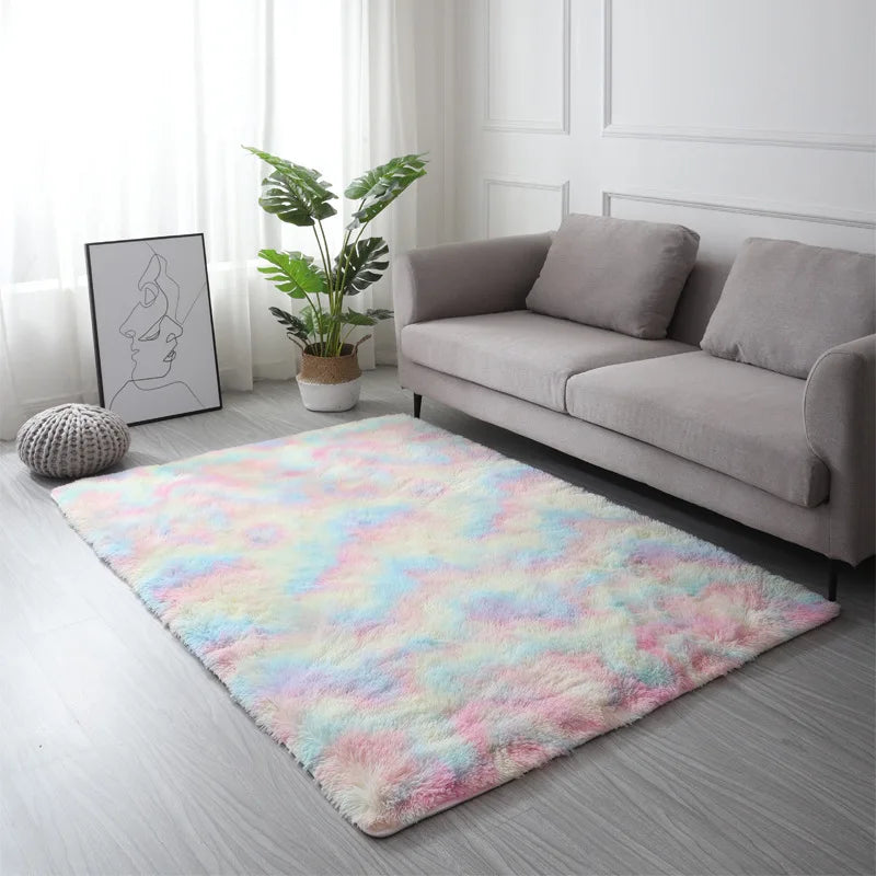 Tie-Dye Plush Shaggy Area Rug
