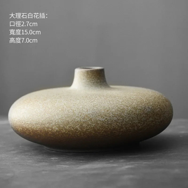 Matte Black Stone-Effect Sculptural Vase