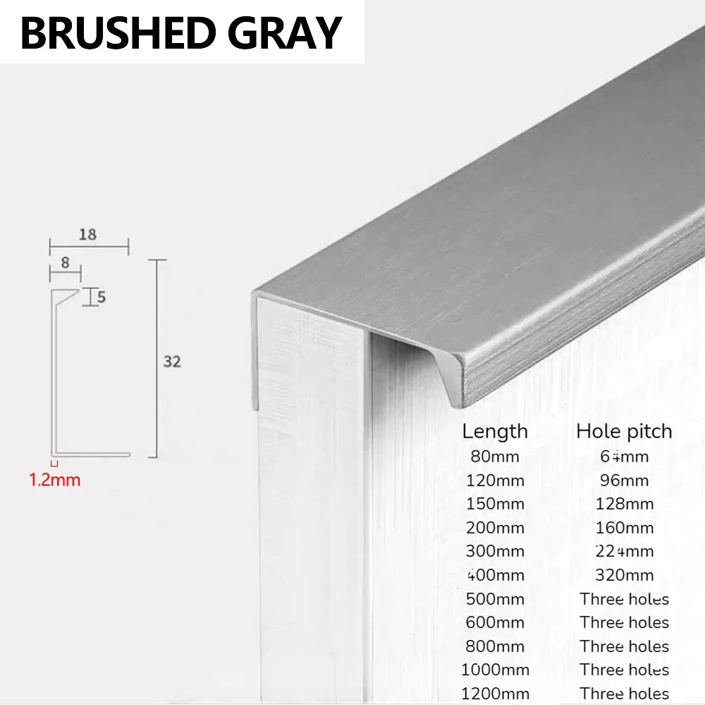 Recessed Aluminium Cabinet and Drawer Handle