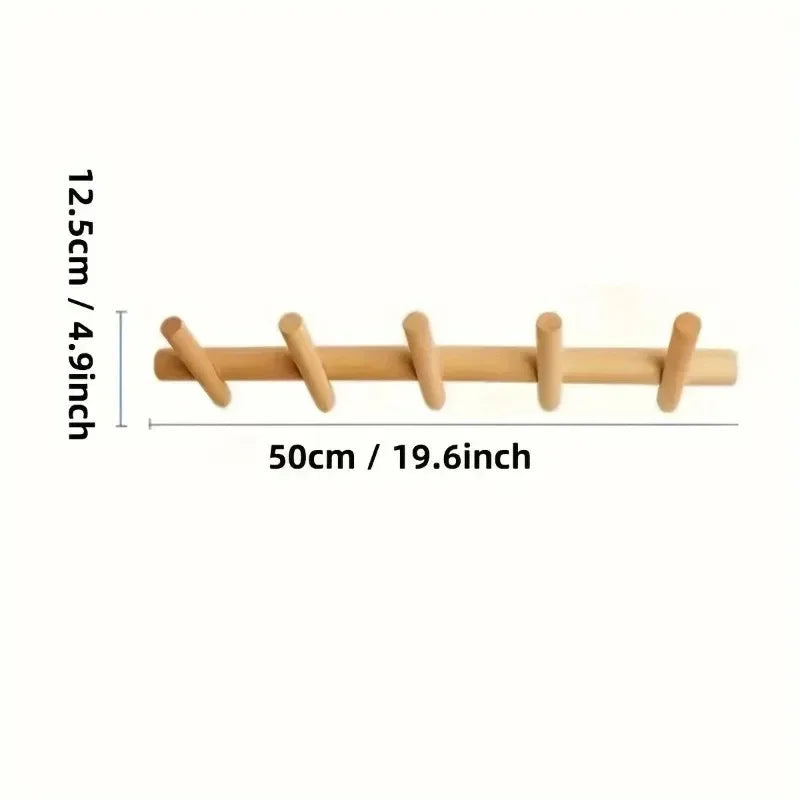 Scandinavian Wooden Wall Coat Rack