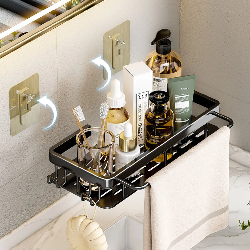 No-Drill Bathroom Corner Shelf