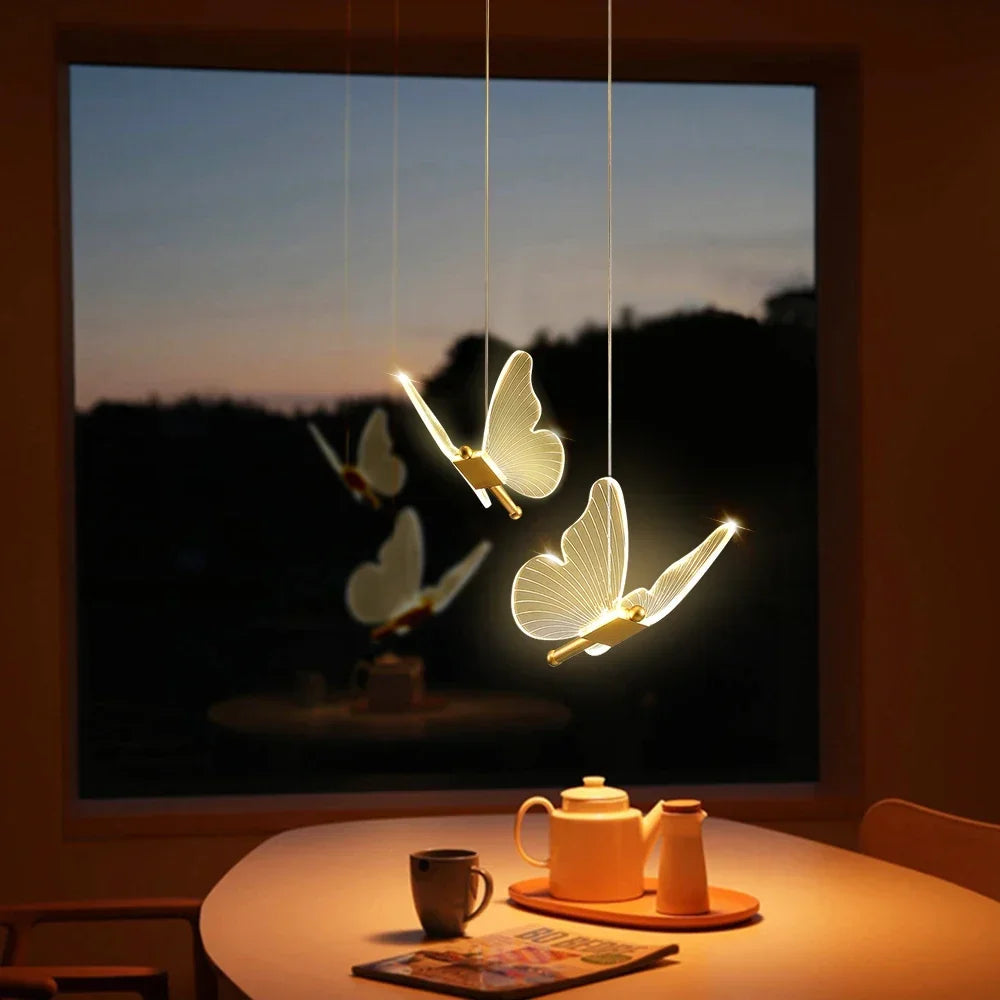 Gold Butterfly Pendant Light