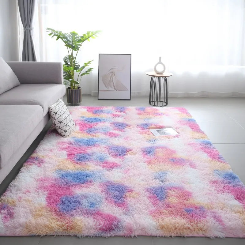 Tie-Dye Plush Shaggy Area Rug