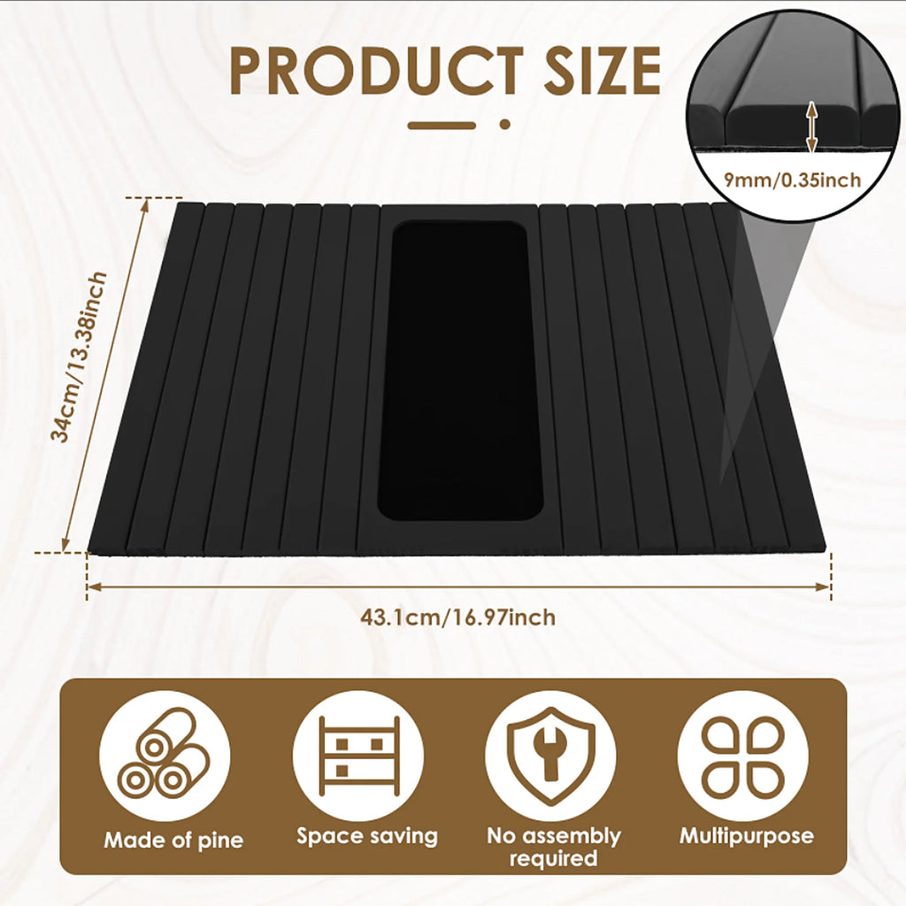 Foldable Bamboo Sofa Arm Tray with Cup Holder