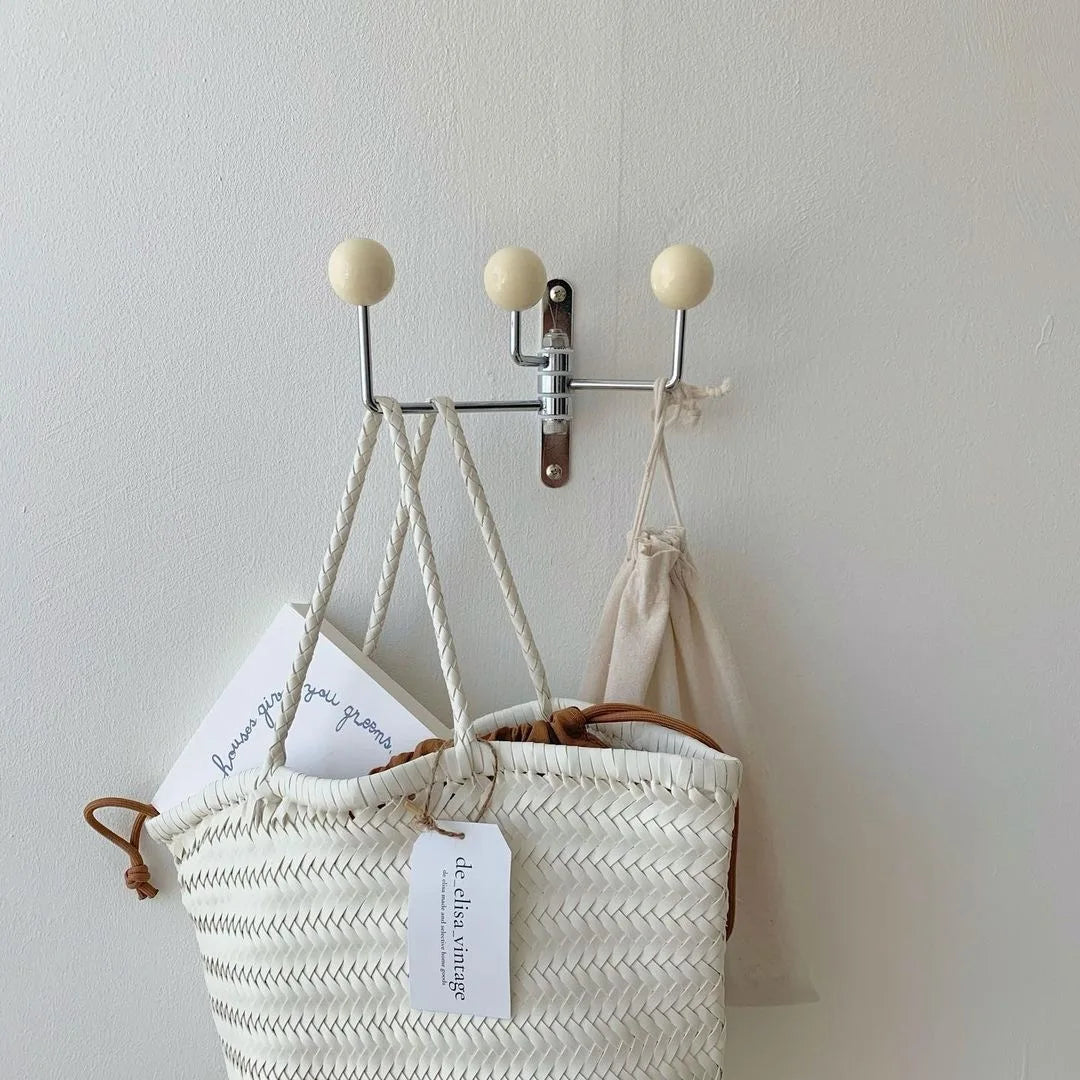 Rotating Iron Wall Hook with Wooden Tips