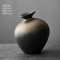 Matte Black Stone-Effect Sculptural Vase