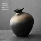 Matte Black Stone-Effect Sculptural Vase