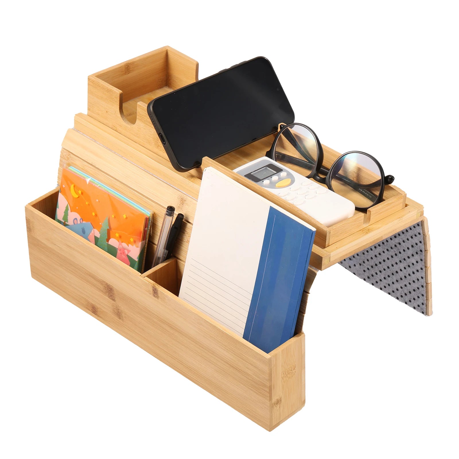 Foldable Bamboo Sofa Arm Tray with Cup Holder