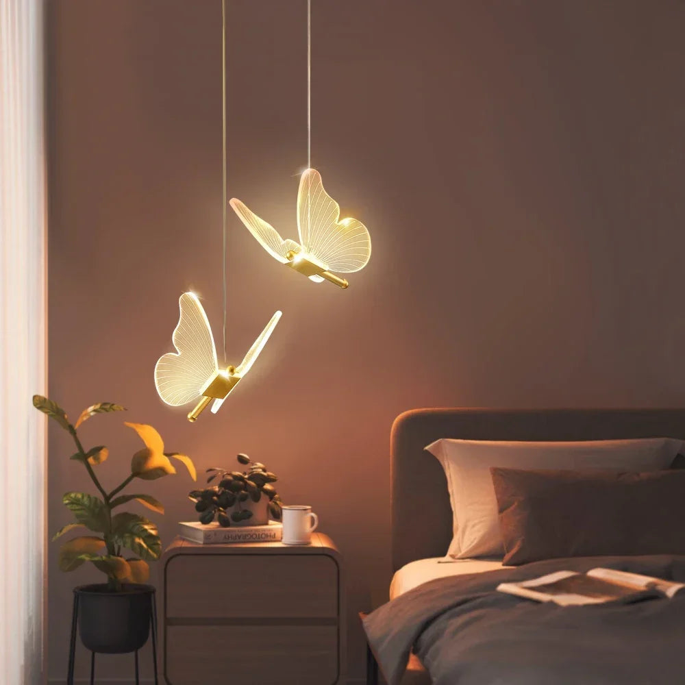 Gold Butterfly Pendant Light