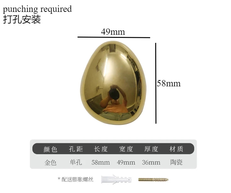 Ceramic Teardrop Wall Hook
