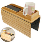 Foldable Bamboo Sofa Arm Tray with Cup Holder